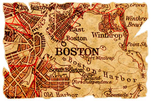 old map of Boston, Massachusetts